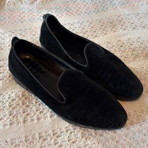 THE FLEXX black suede loafers sz 8.5